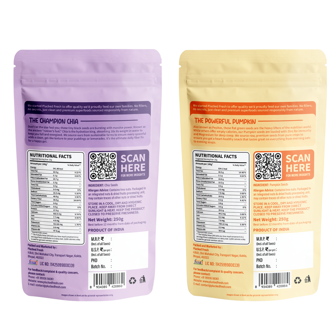 Chia Seeds (250g) & Pumpkin Seeds (250g)