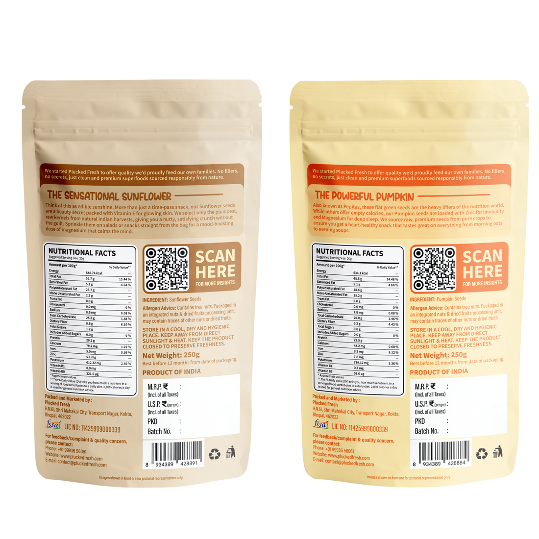 Sunflower Seeds(250g) & Pumpkin seeds(250g)