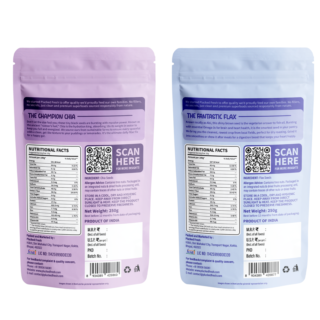 Chia Seeds (250g) & Flax Seeds (250g)